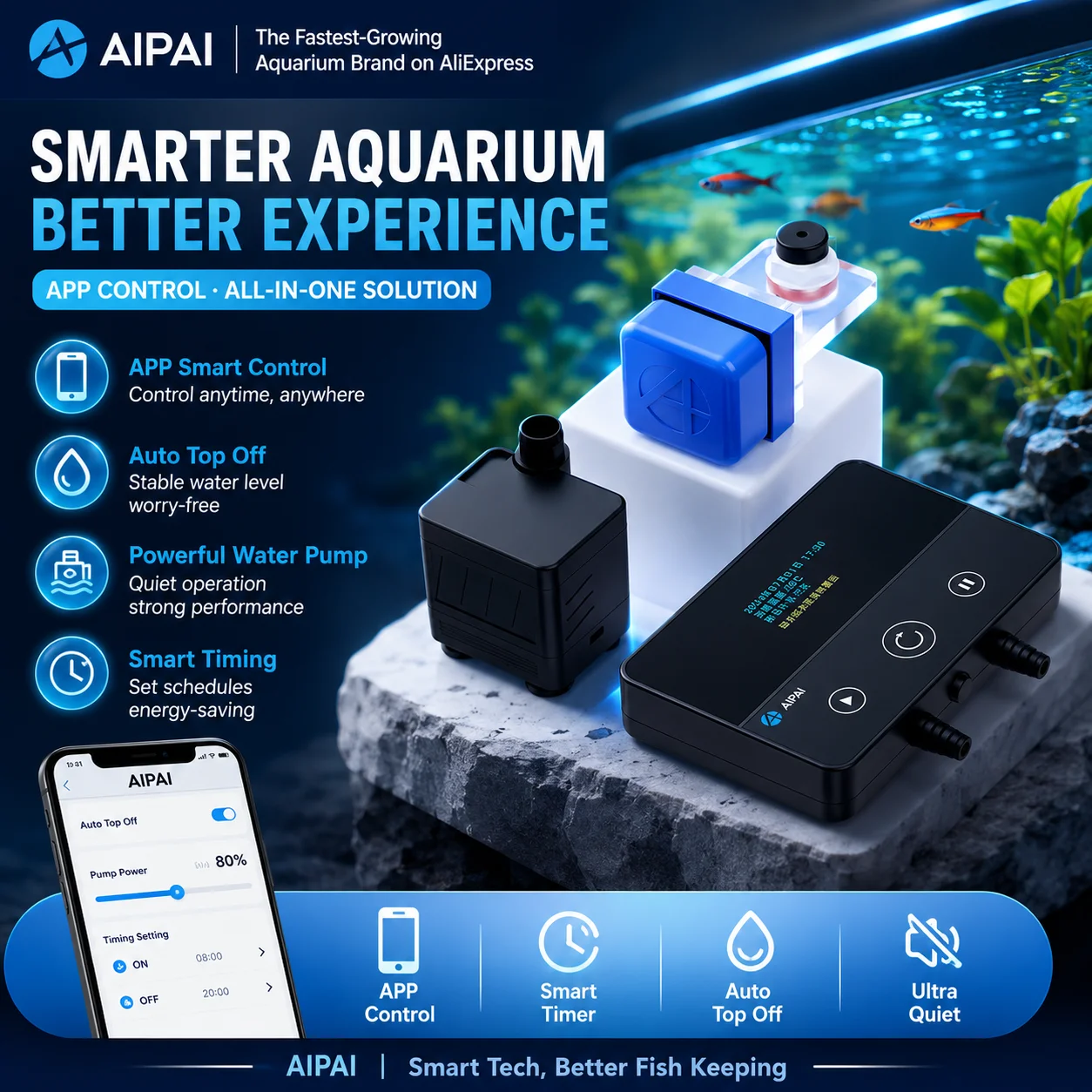 Marine Aquarium Auto Top Up - Умная система AIPAI ATO с автоматическим