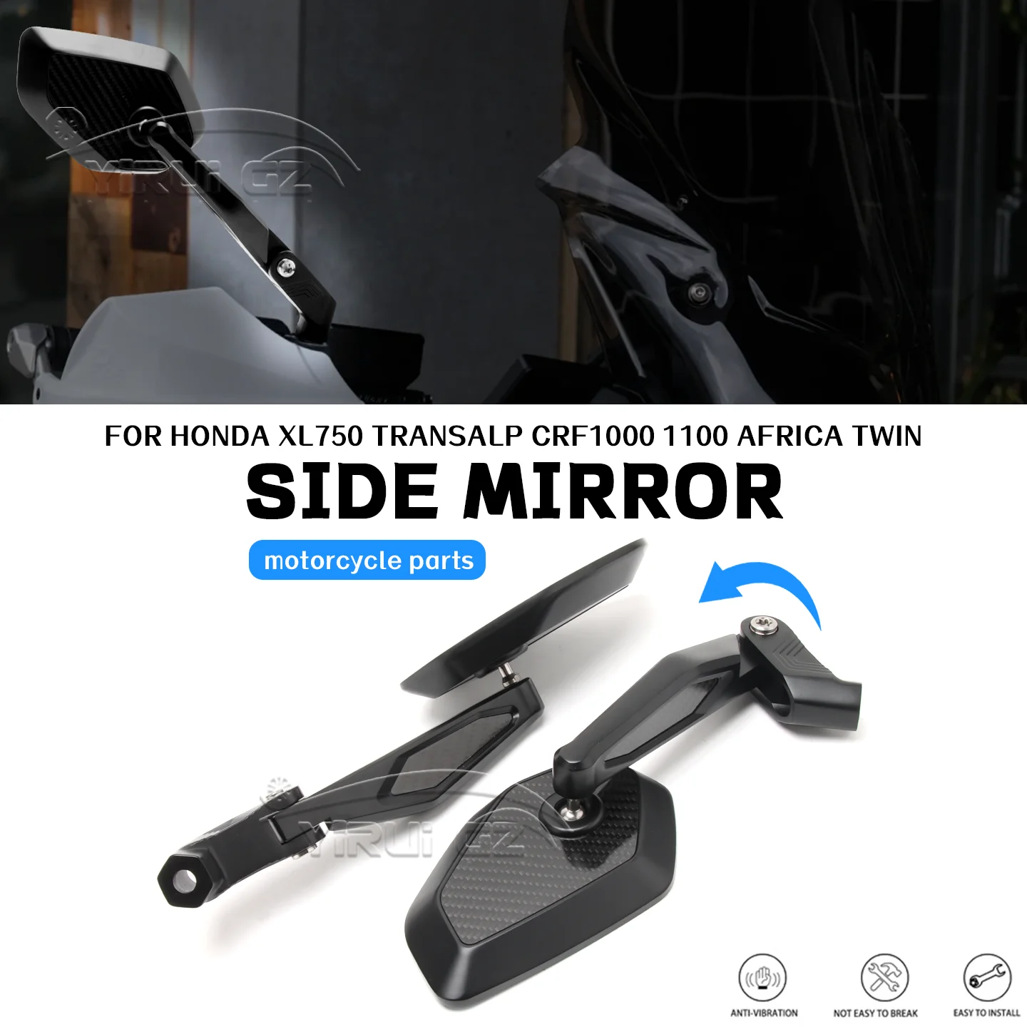 

Motorcycle rearview mirror Rearview Side Mirror Blue light anti-glare mirrors FOR HONDA XL750 TRANSALP CRF1000 1100 AFRICA TWIN