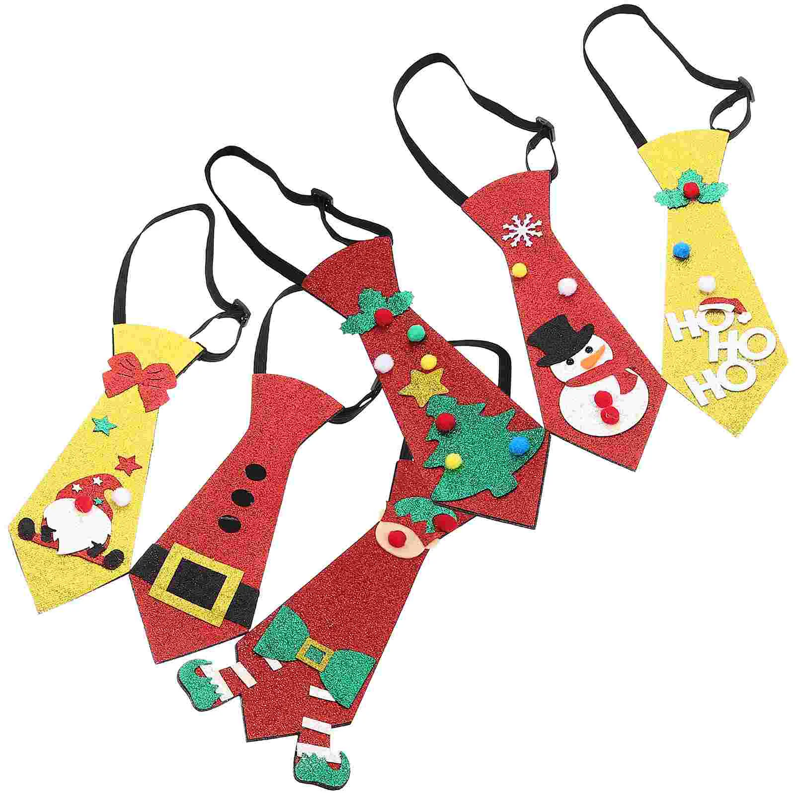 6 Pcs Christmas Tie Decorations Ornament Kids Boy Necktie Party 6pcs Xmas Child