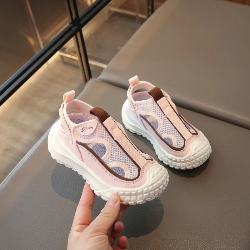 Toddler Hook Loop Mesh Trainers Kids Adjustable Strap Sandals Boys Girls Breathable Casual Sneakers Non-Slip Easy on Off