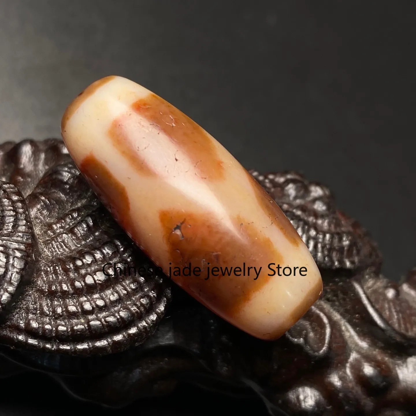 Rare Tibetan Buddhism Agate Turtle Back Dzi Bead Amulet Necklace Pendant G4810