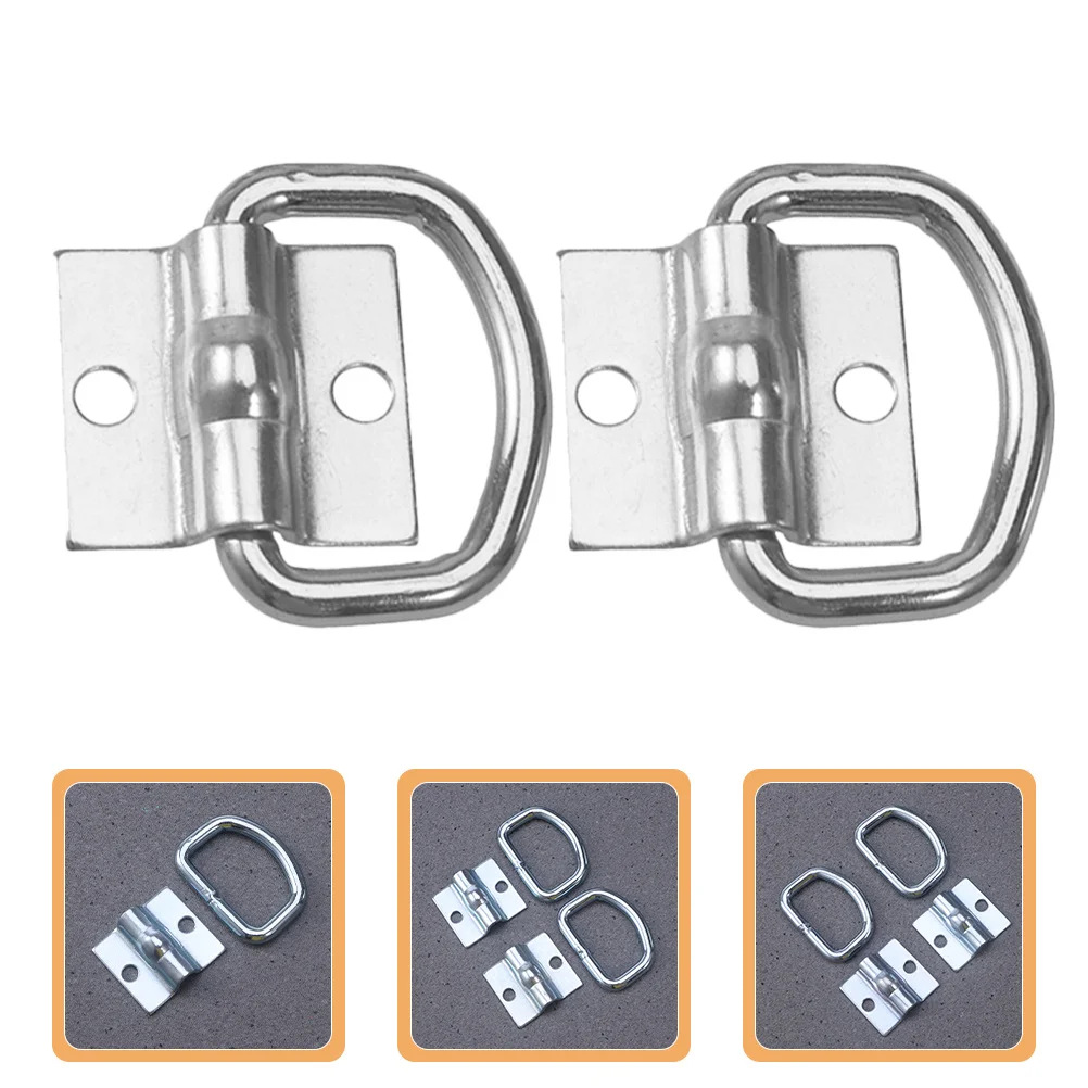 

2Pcs Trailer Tie Down Anchors D Ring Heavy Duty Bed Mount Cargo Securing Hooks Pickup Camper Bracket
