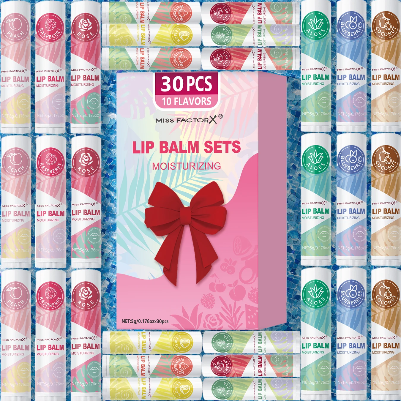 30pcs/box lipstick set, lip moisturizing, moisturizing, smooth, delicate, soft, shiny lips exclusive for women, the best choice