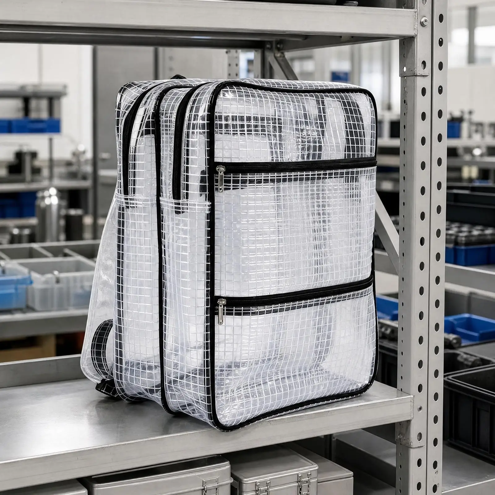 Waterproof Clear PVC Backpack Tool Bag 18 Inch Heavy Duty Storage for Job Site Technician Work