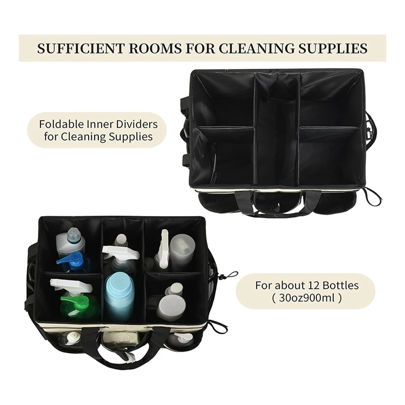 Organizer Bag Cleaning Supplies Storage Bag With Multi-Function Pocket On Shoulder Strap