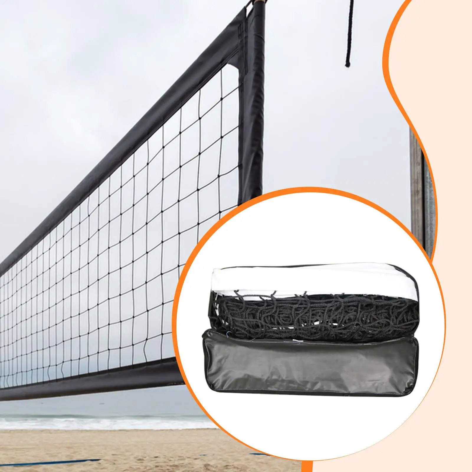 

Волейбольная сетка черная из полиэтилена, легко устанавливаемая, для пляжа, клуба, школы, игр на заднем дворе