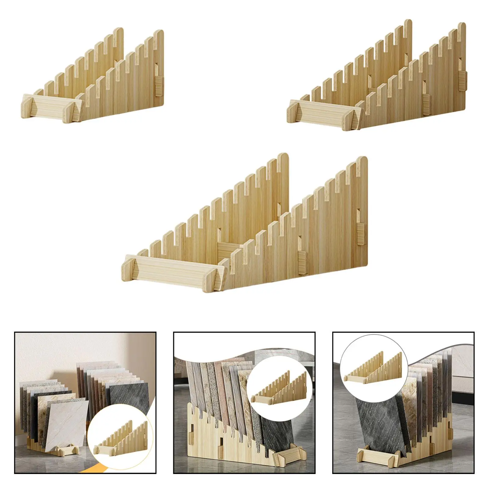 Premium Wooden Floor Tile Display Stand Heavy Duty Storage Rack Stable Organizer for Showroom and Home Flooring Sample Display