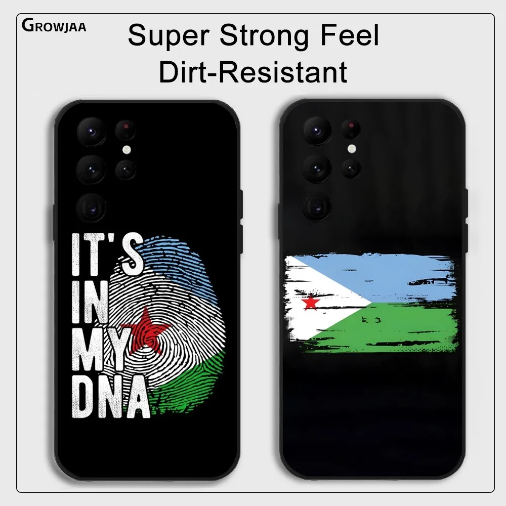 D-Djibouti flag Phone Case for Samsung Galaxy S24 Ultra S22 S23 Ultra S21 S20 5G Protective Silicone TPU Funda