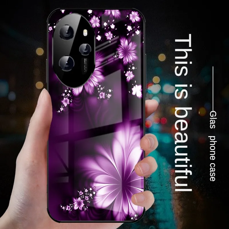 High end patterned glass case for Honor 100 Pro 90 80 70 60 women's phone case Customized for Magic 6 Pro Case