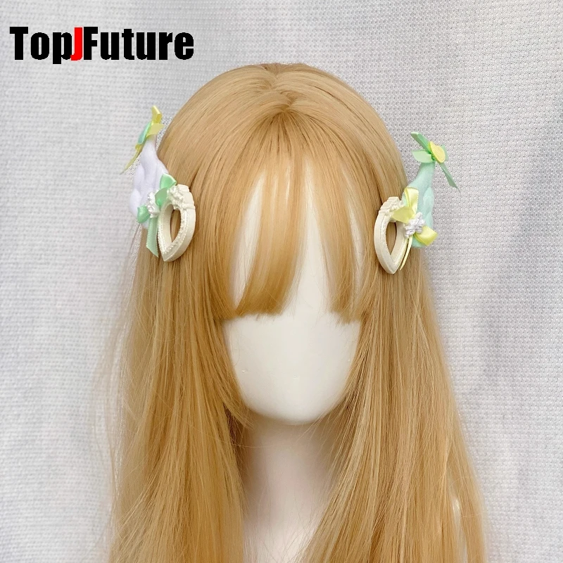 Gothic Harajuku Y2K girl Dark gothic punk subculture Angel wing Sweet and cute double ponytail clip headband hairgrips Hair clip