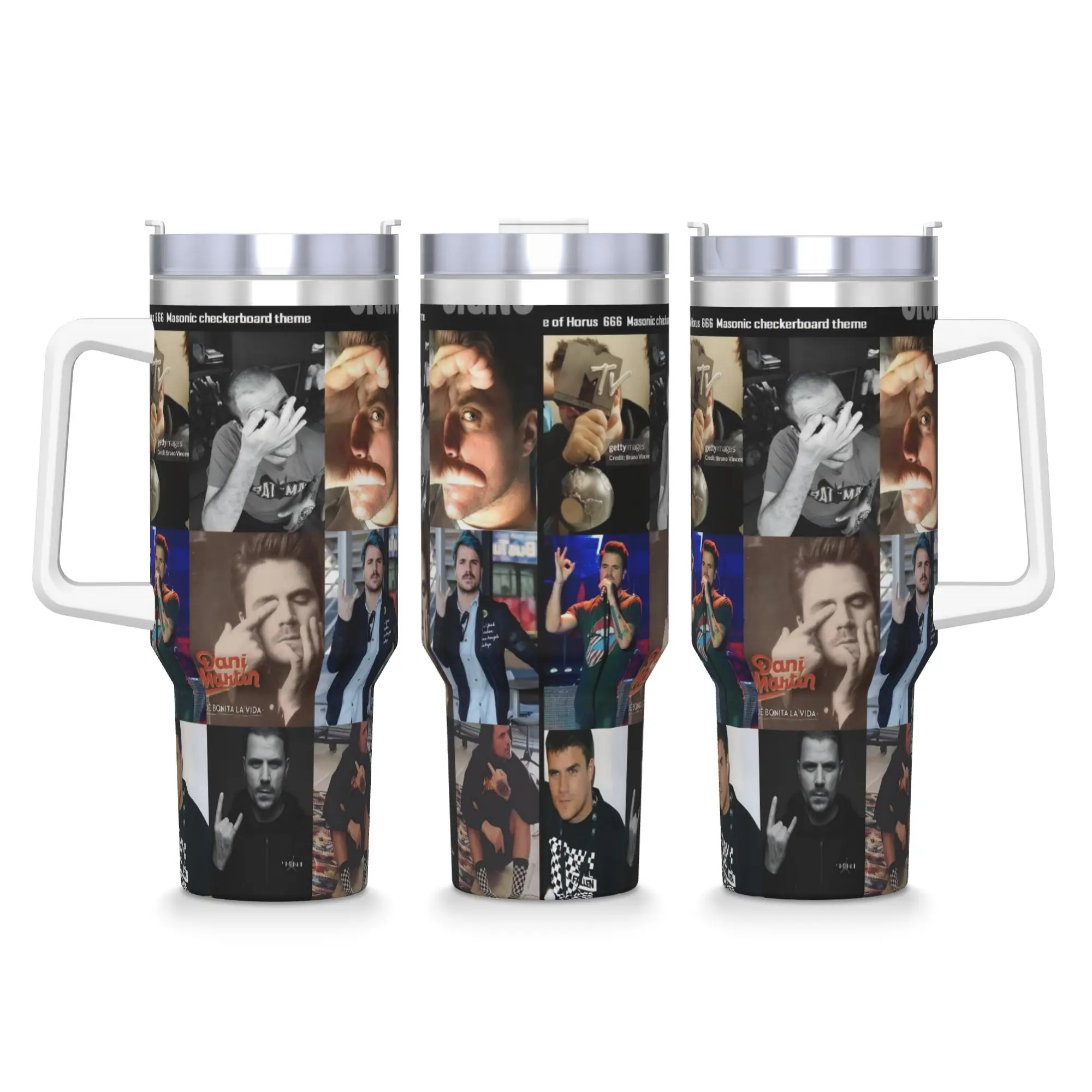 

Dani Martin Ptos Anos Стакан из нержавеющей стали Кофейная кружка с соломинкой и крышкой Автомобильные кружки большой емкости Бутылка для горячих напитков