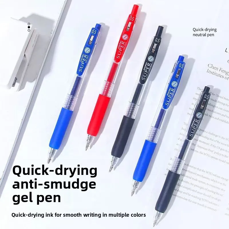 

0.5mm Press-Type Neutral Pen for Students Exam Practice Left-Handed Black Blue Red Signature Office Water-Based Writing