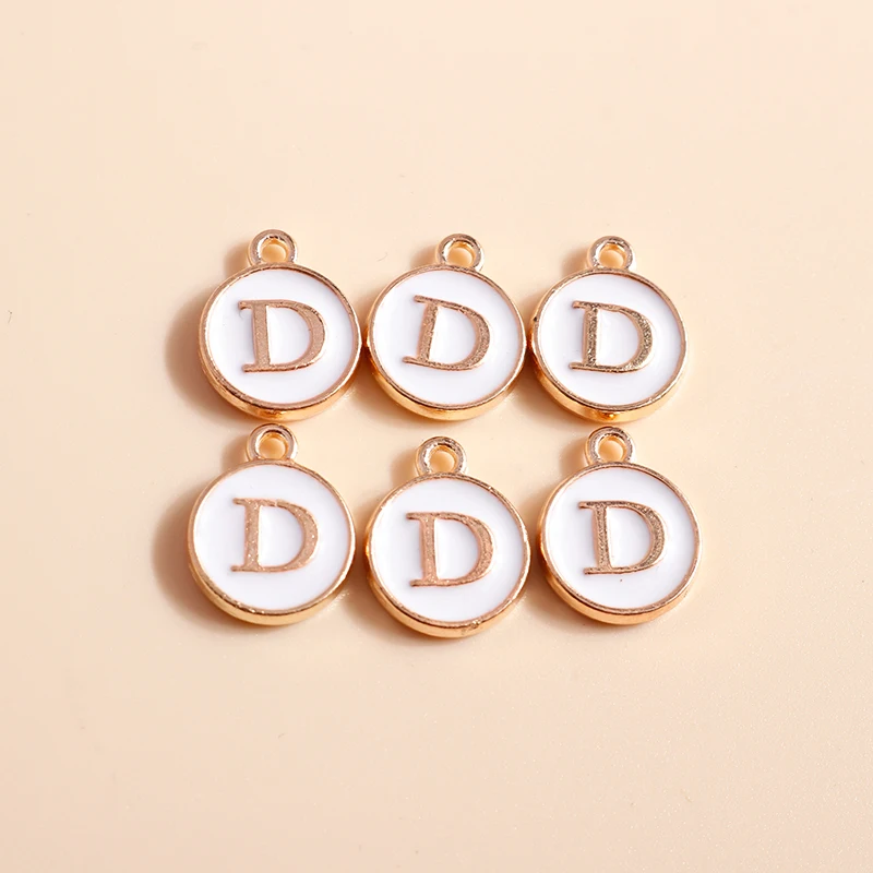 10pcs Cute Mini White Alphabet 26 Letters Charms Pendants for DIY Name Jewelry Necklace Bracelet Earrings Happy Birthday Gifts