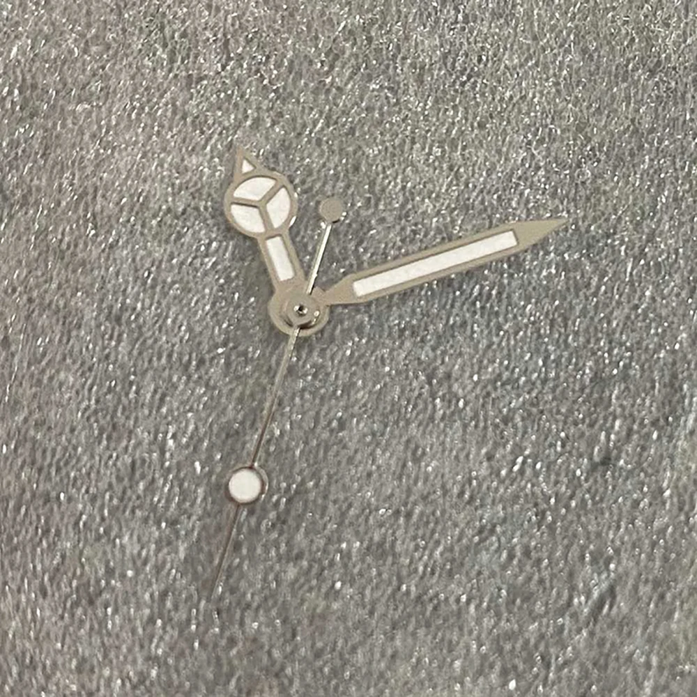 NH35 Hands Silver Rim Three Pin Watch Hands With Green Luminous Pointers for NH35 NH36 4R 7S Movement Needles Accessories