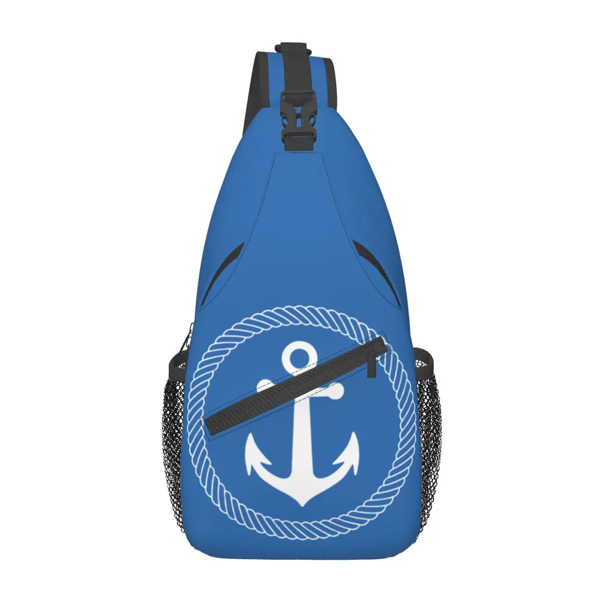 

Anchor And Rope Sling Bag Chest Crossbody Shoulder Sling Backpack Travel Hiking Daypacks Dark Blue Ocean Casual Bookbag