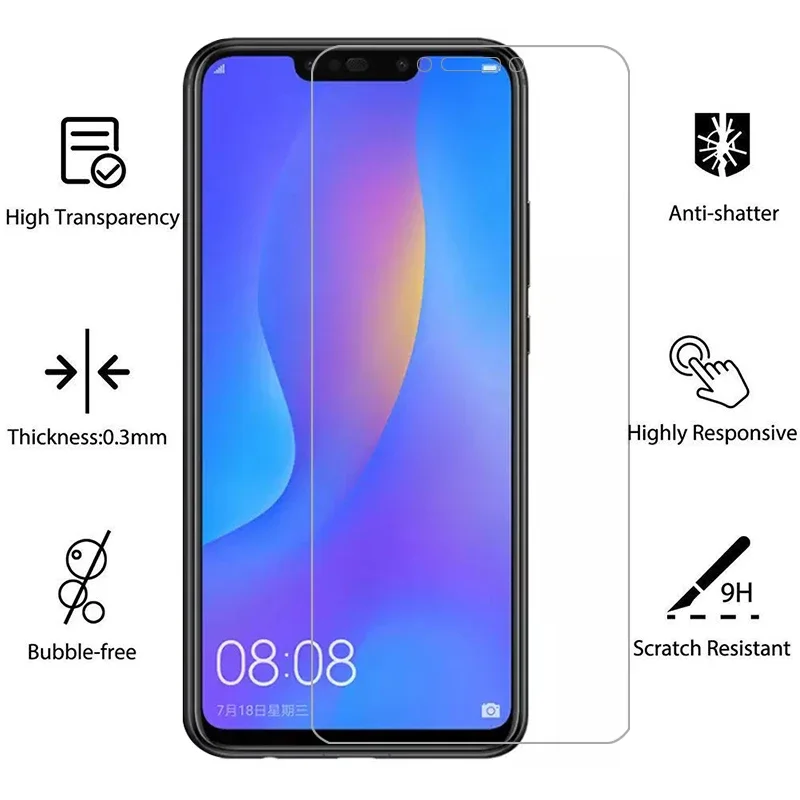 protective tempered glass for huawei p smart plus 2018 screen protector on psmart smar smat samrt safety film huawey huwei hawei