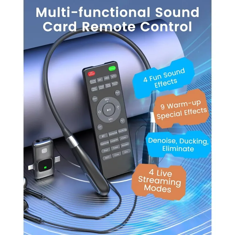 Best-selling Studio Wireless BT Headphones with Live Adapter Sound Card Podcast Microphone Mixer Electronics