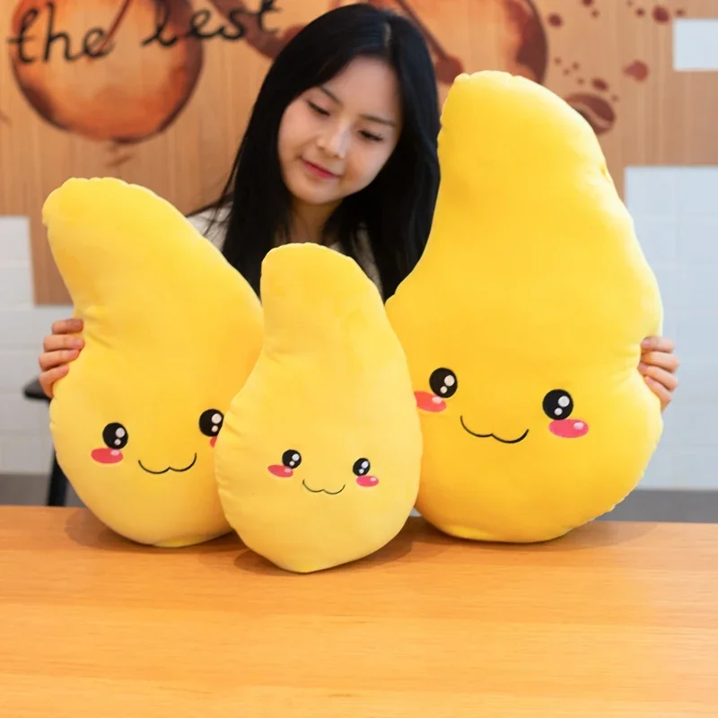 

Kawaii Fruit Mango Doll Plush Pillow Stuffed Cuddly Yellow Plushie Smiling Happy Stuffed Peluche Lumber Pillow Home Sofa Decor