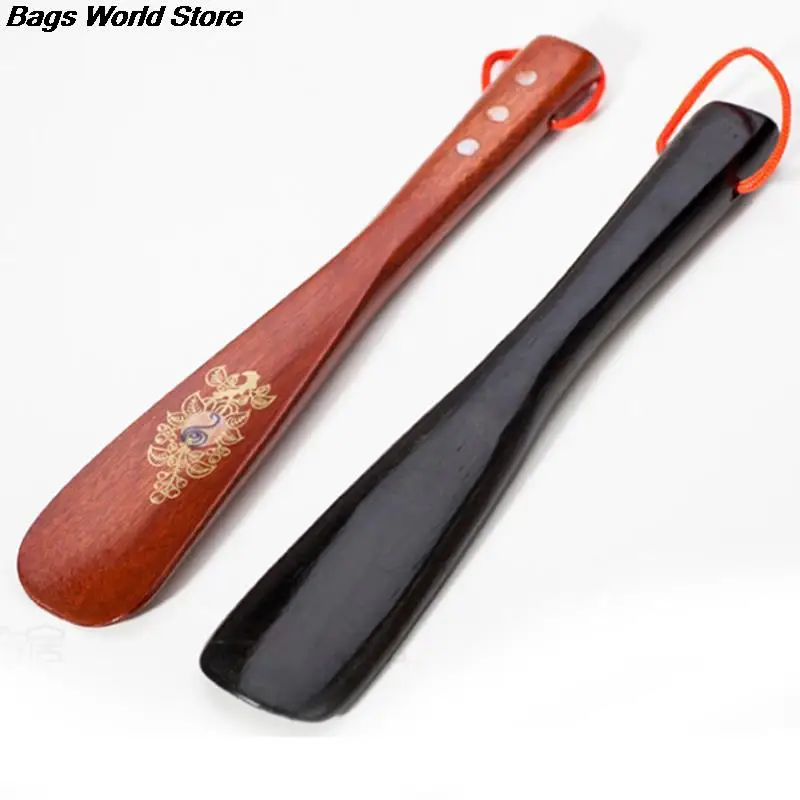 22cm Wooden Shoe Horn Shoe Durable Handle Shoehorn  Accessories Shoe Horns Aid Stick Remover Tool Random Color