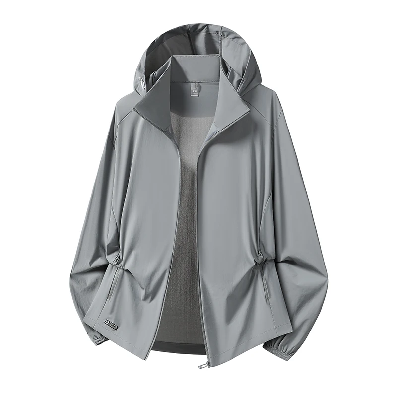 Summer Fishing Casual Trend Comfortable Ice Silk Sunscreen Jacket for Couples UV Protection Lightweight Breathable Skin Clothing