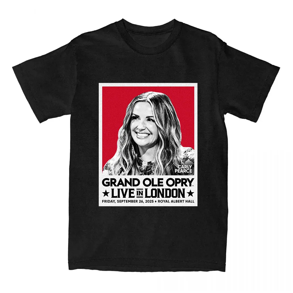 Carly Pearce Sep 26 2025 Royal Albert Hall London Tour Camisetas Cantor Impressão Gráfica Camisetas Moda Verão Algodão Mulheres Camisetas