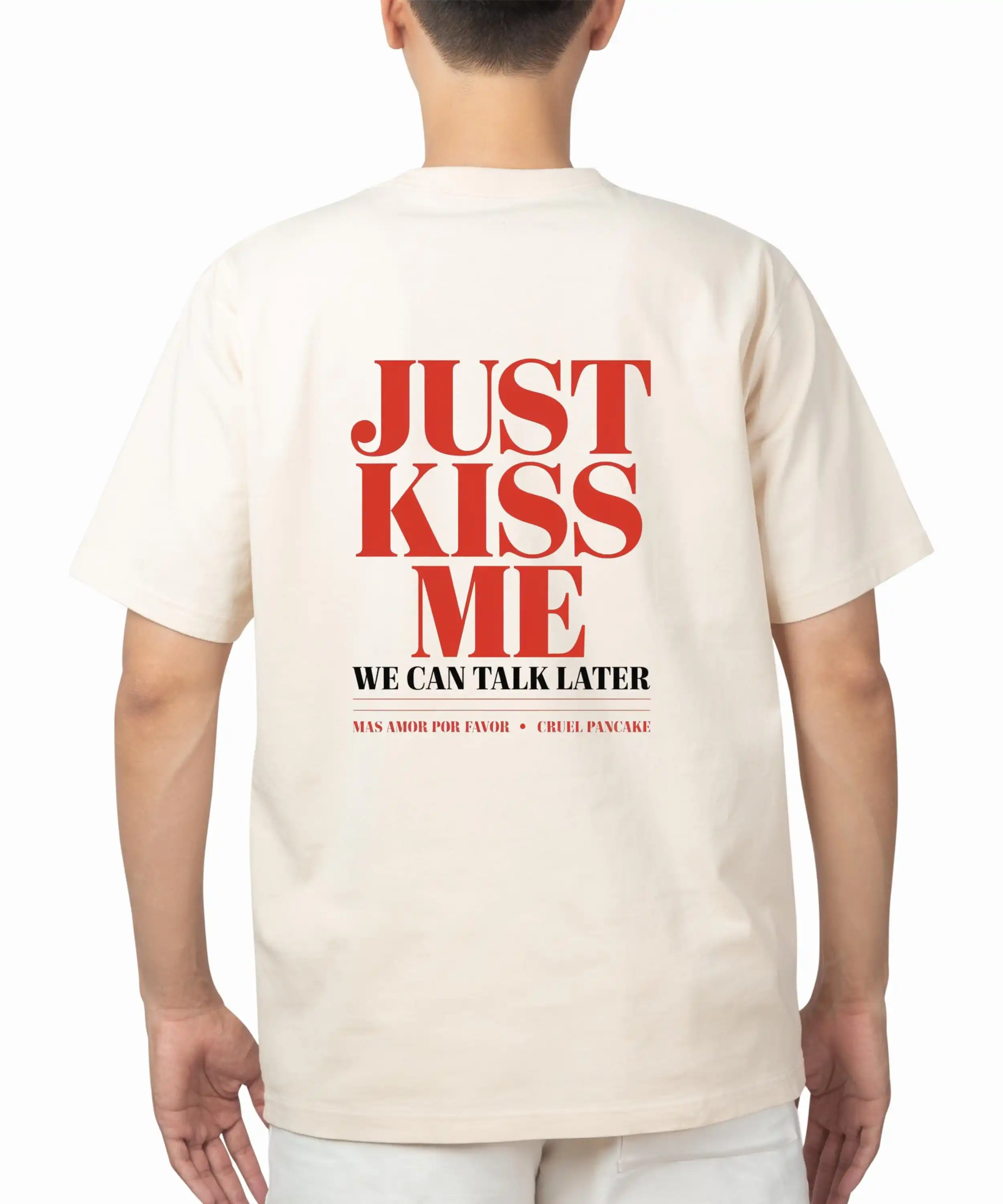 2025 Just Kiss Me Funny Graphic Print Cotton T-Shirt Positive Shirt Gift for Women and Men Casual Tops Summer Fashion T-shirts