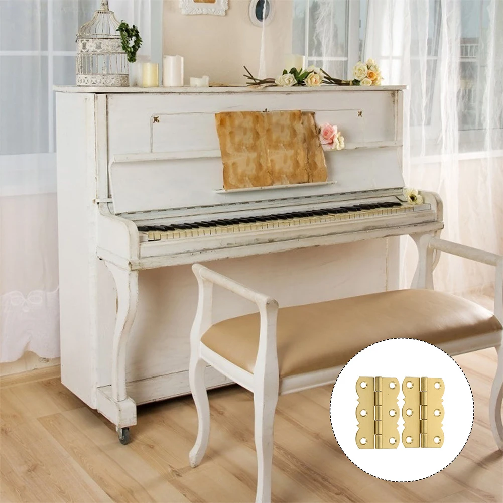 

4pcs Copper Piano Heavy Duty Small For Doors Wood Box Jewelry Chest Wood Cabinet Hinge Golden Folding Butt Mini Hinges For