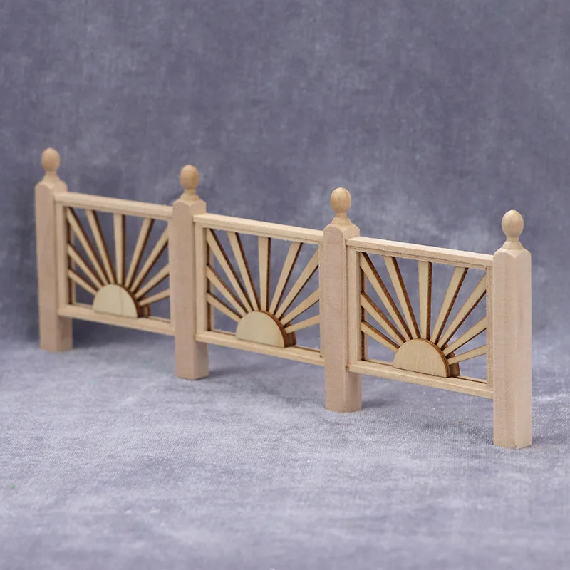 

2picecs 1:12 Scale Dollhouse Miniature Sun Fence - DIY Garden Courtyard Scene Fencing Model Accessories Decor