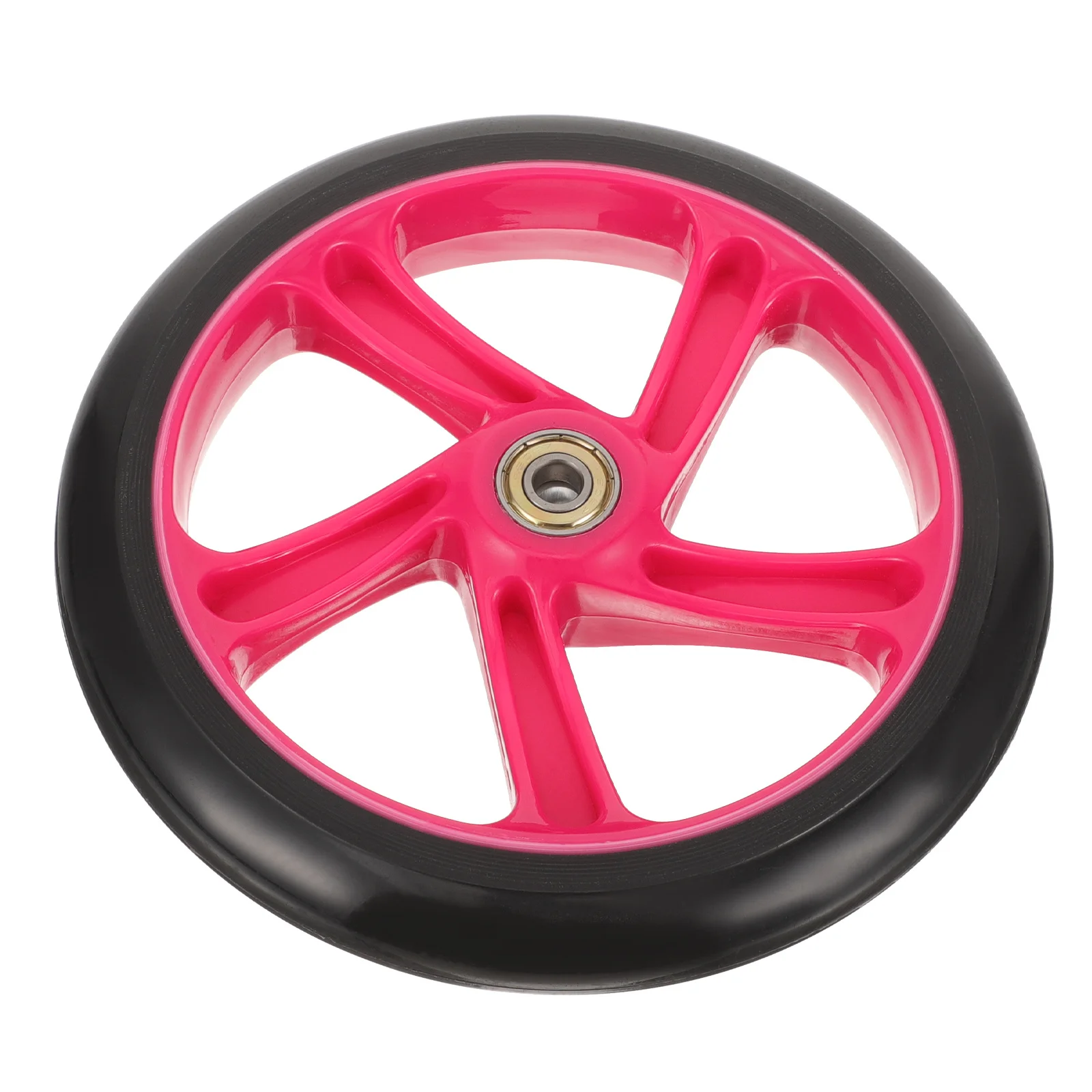 عجلات عربة التسوق عالية المرونة من البولي يوريثان عجلة بديلة شديدة التحمل لسكوتر الركلة عجلة مرنة عالمية مع محمل