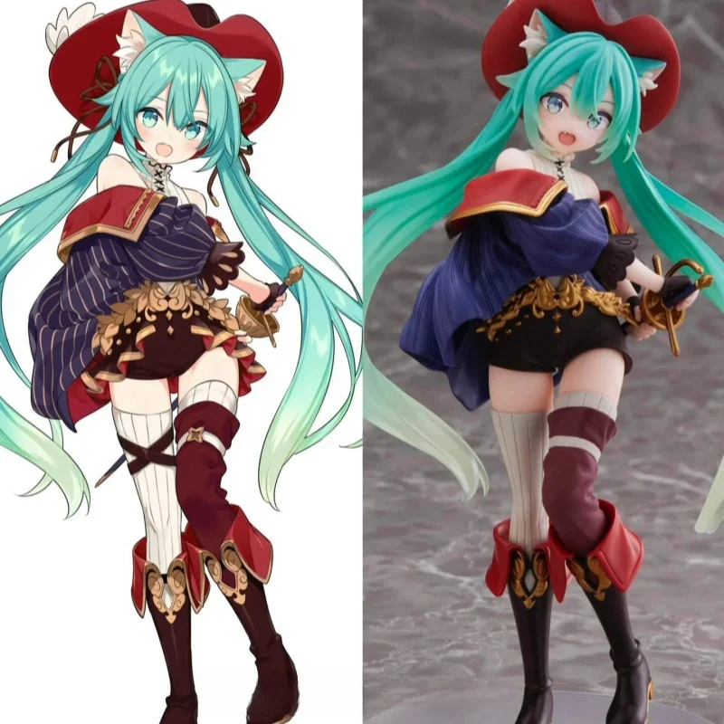 Nieuwe 19Cm Bandai Hatsune Miku Anime Figuur Beeld Kussen Trouwjurk Actie Model Desktop Ornamenten Collectie Kerstcadeaus