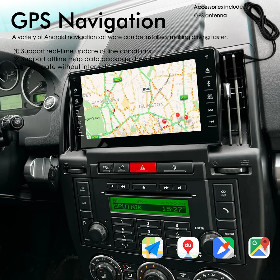 128GB ROM Android 14 Radio 2Din For Land Rover Freelander 2 2009 Navigation GPS Touch Screen Stereo Car Multimedia Video Player
