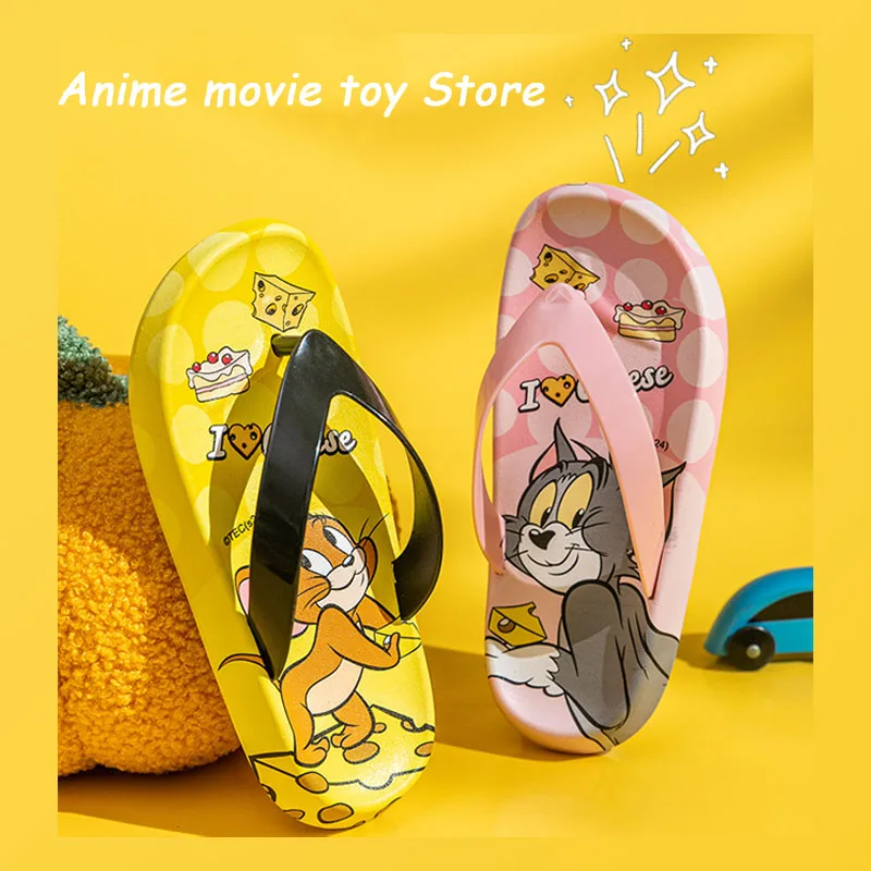 Children'S Flip Flops Summer Cat And Mouse Catching Slippers Indoor Children'S Anti Slip Beach Shoes Children'S Clip On Sandals