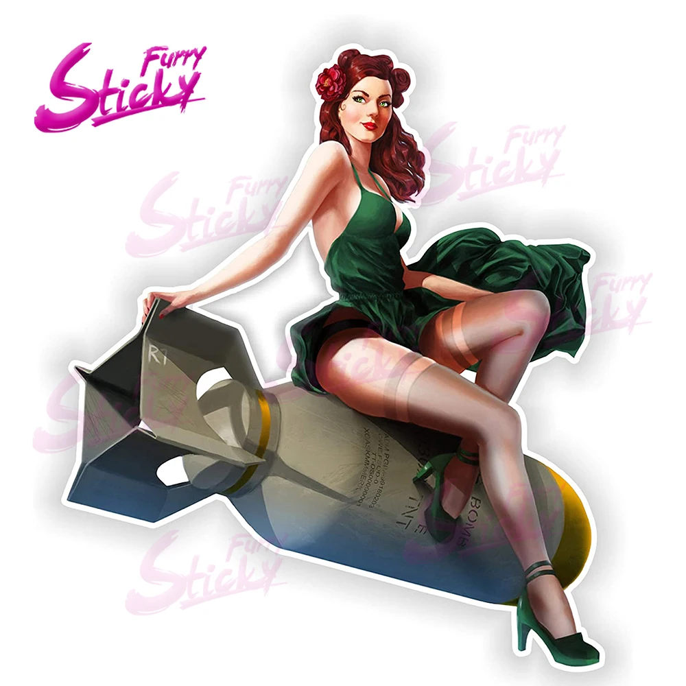 Retro Pin Up Sticker Sexy Gymnastics Girls Car Sticker for PVC Sticker Auto Motorcycle Painted Helmet Camper for Laptop