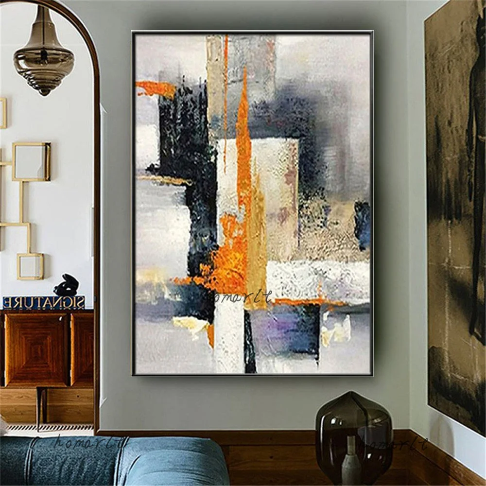 Genuine Handmade Textured Abstract Oil Painting On Canvas Pop Color Block Mural Large Wall Art Pictures For Home Decor Artwork