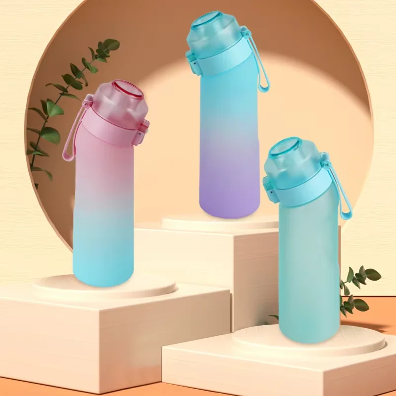 LUSQI Water Bottle With 7Pcs Flavor Pods/1pc Brush Portable Transparent With Straw Leak Proof Suitable For Outdoor Sports