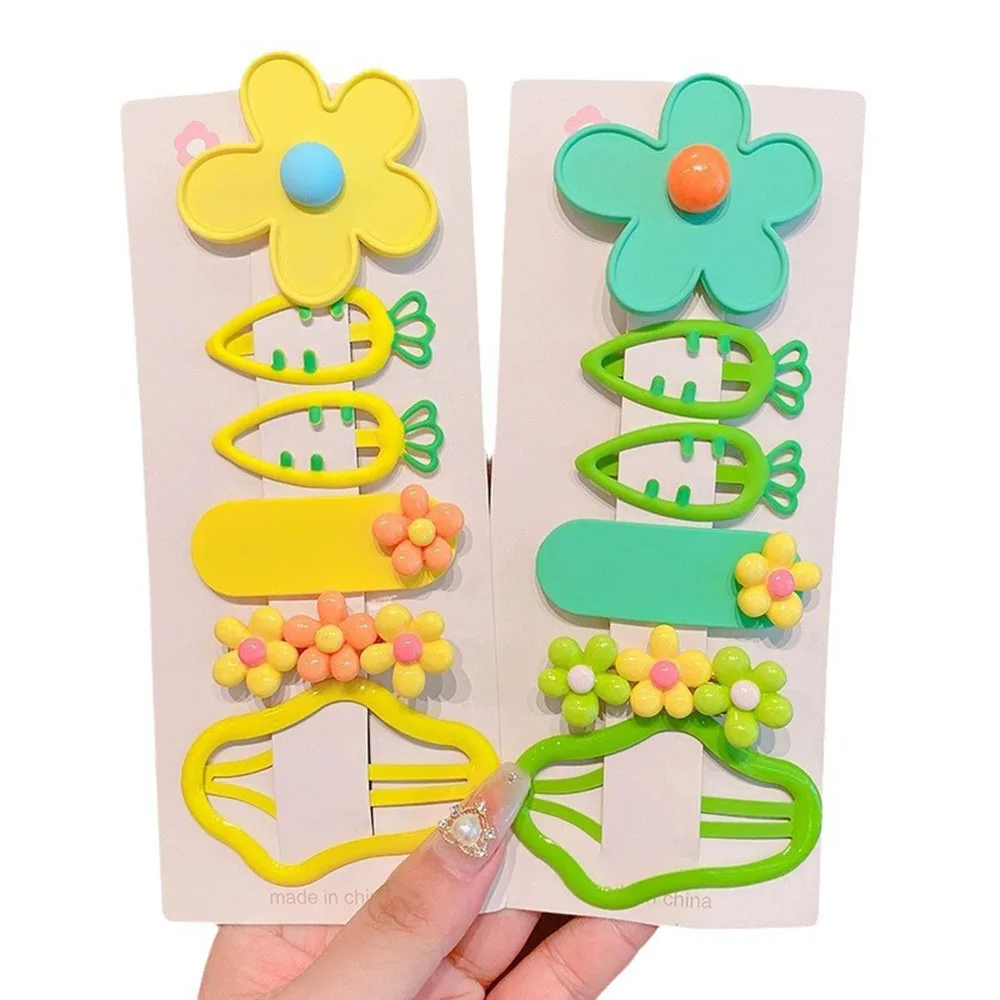 Girls Colorful Flower Hairpin Children\'s Carrot Hair Clips Side Hairpin Girls Bangs Clip Baby Headwear For Kids