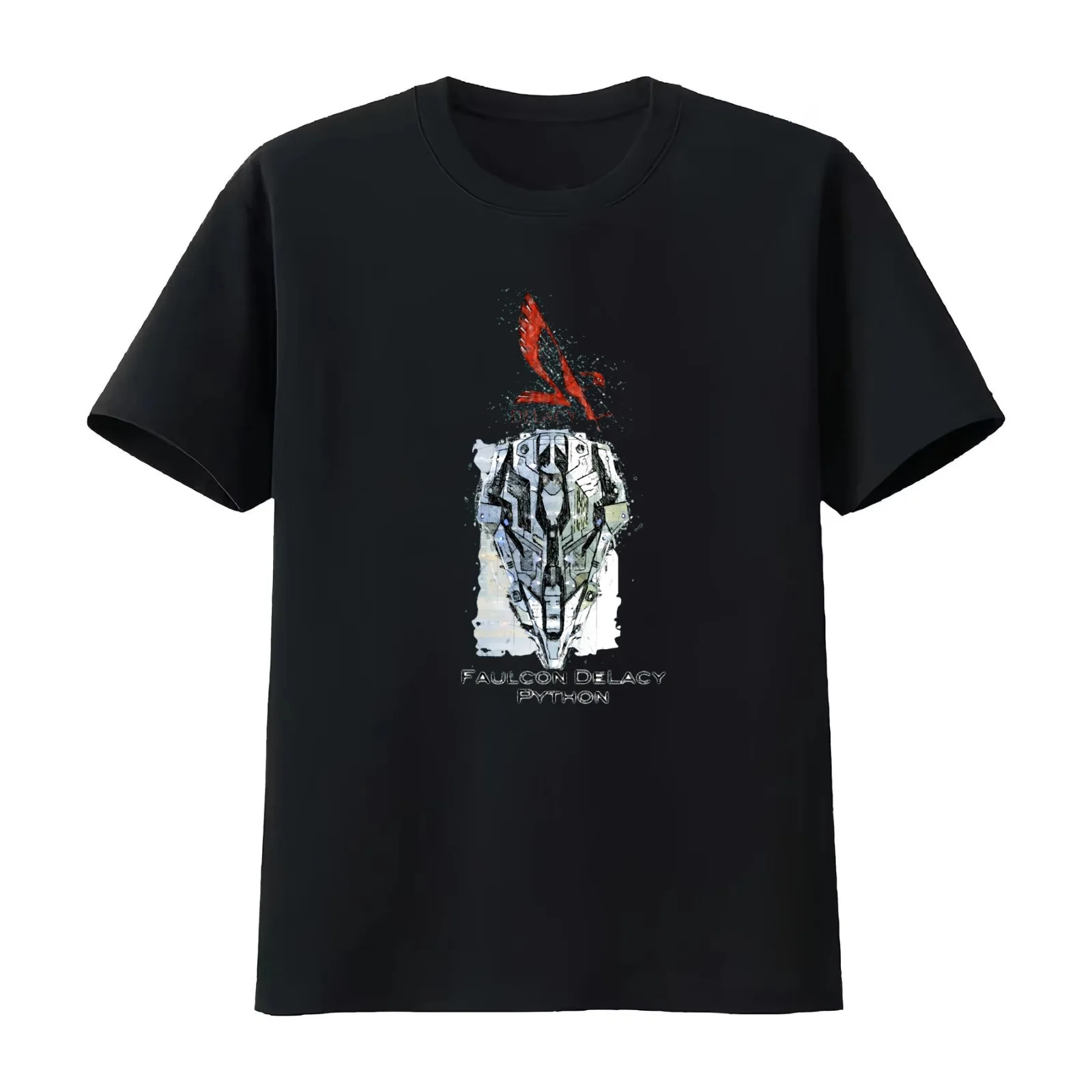 Elite Dangerous - Python Sketch Active T-Shirt Summer Casual Cotton Tee Oversized Streetwear Tops Vintage Graphic Print