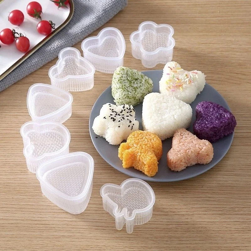 1pcs Cute Sushi Maker Rice Mold Triangle Rice Ball Animal Shape Mold Simple Kawaii Love Heart Rice Roll For Kids Gift