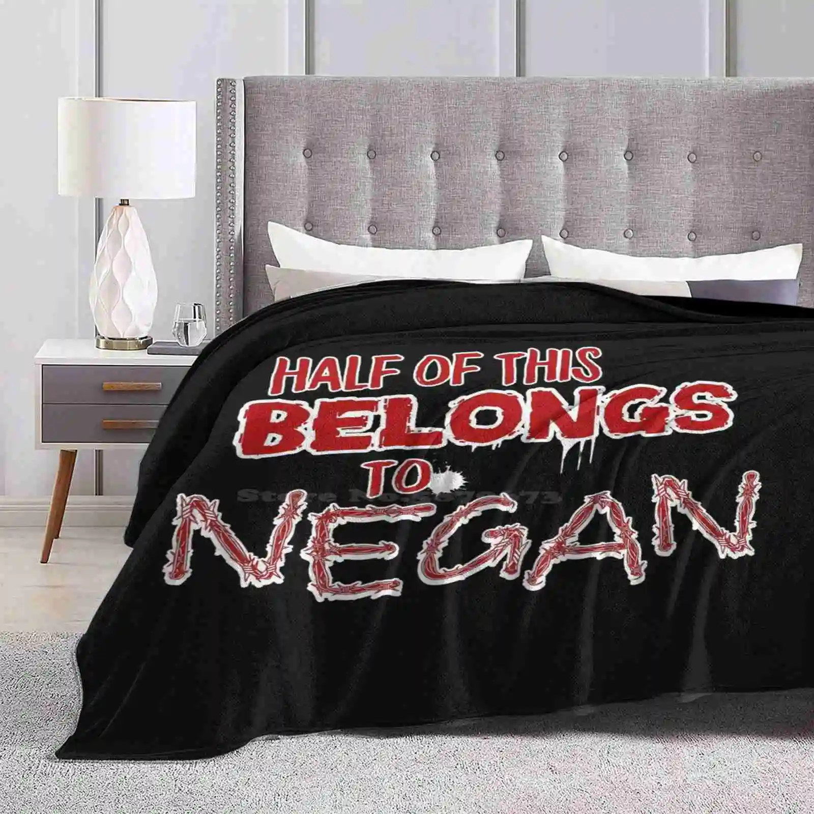 Half Belongs To Negan Best Selling Room Household Flannel Blanket Negan The Walking Dead Twd