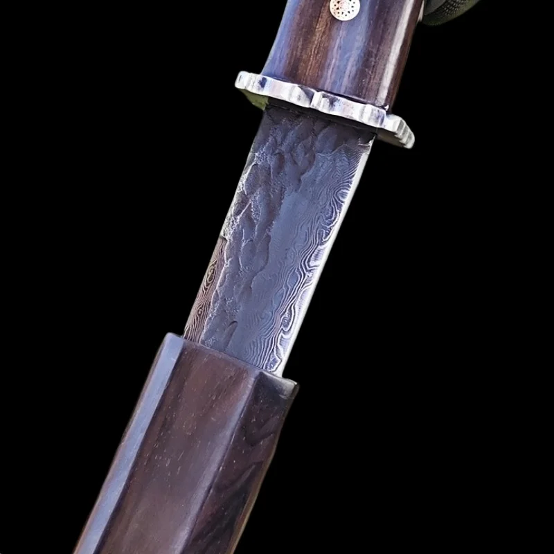 Нож для самообороны из дамасской стали с черным сандаловым деревом, кованое вручную лезвие, коллекция, нож для выживания в дикой природе, бытовые фрукты-C