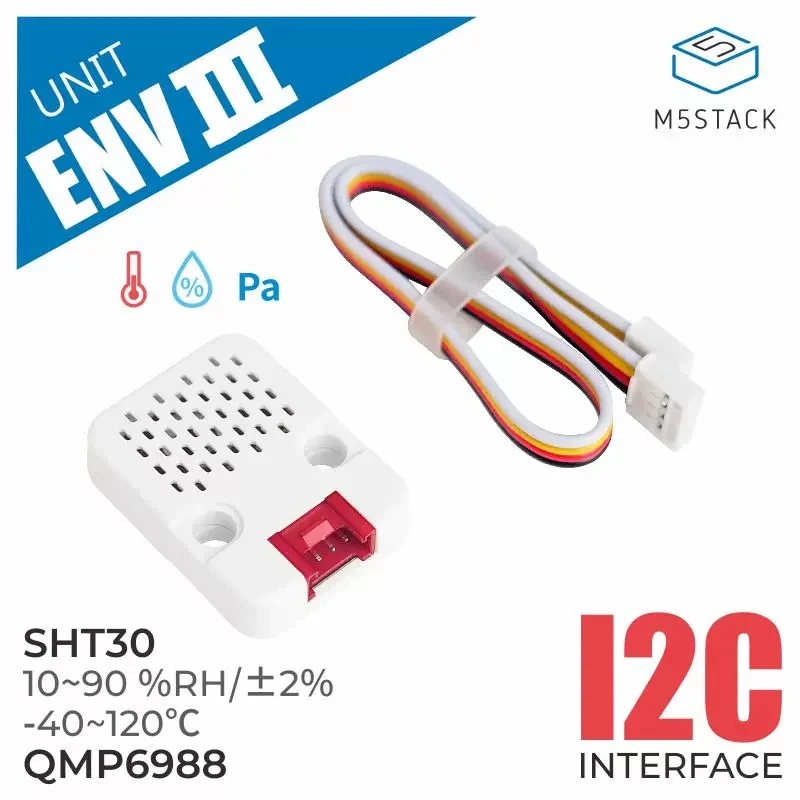 M5Stack Unit ENVIII Environmental Sensor Module Atmospheric Pressure Value Data Detect Temperature Humidity Environmental Sensor