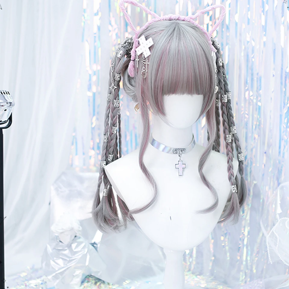 BeautyEnter Synthetic Full Head Lolita Natural Long Roll simulation puffy breathable lazy Korean princess atmosphere