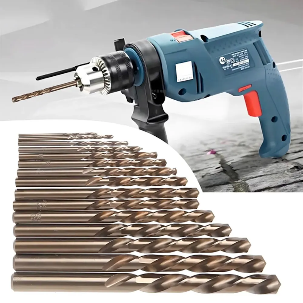 

STONEGO 15PCS HSS Twist Drill Set - 1.5-10mm High Speed Steel Bits for Wood, Plastic, Aluminum & Iron, Straight Shank Design