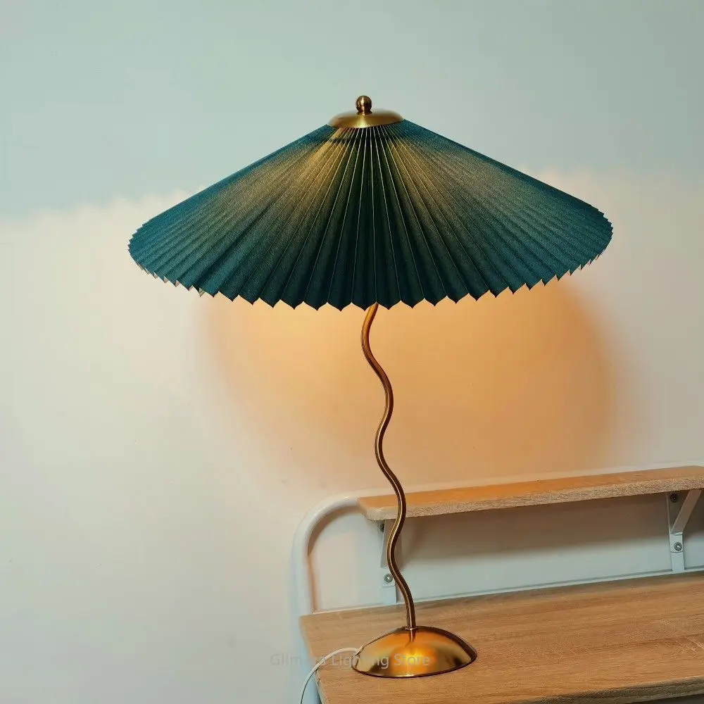 Pleated Lampshade for Bedroom Nightstand, Fabric Cover for Swivel Iron Desk Lamp,  Replacement Shade for DIY Table Lighting