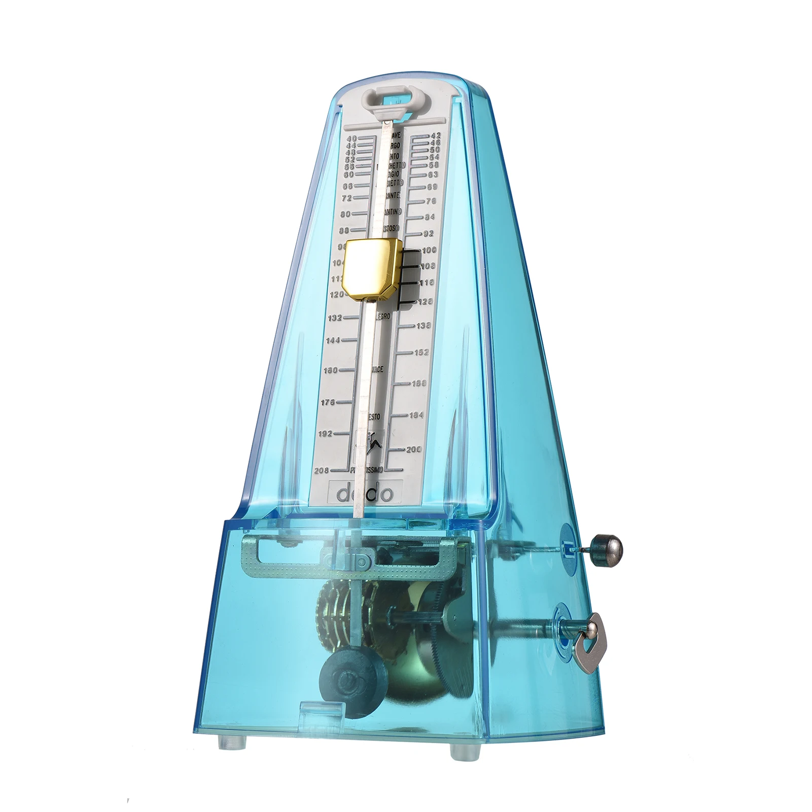 

Transparent Mechanical Metronome with Bell Universal Wind up Metronome with Loud Sound Beat Selection Speed Control Guitar Drum