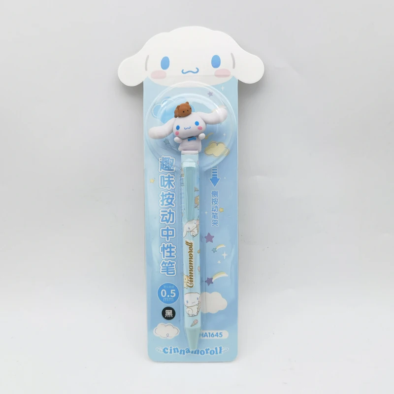 Sanrio Kawaii Neutral Pen Student Office Stationery 0.5mm Push Cartoon Cinnamoroll Melody Neutral Pen Student Wholesale Supplies