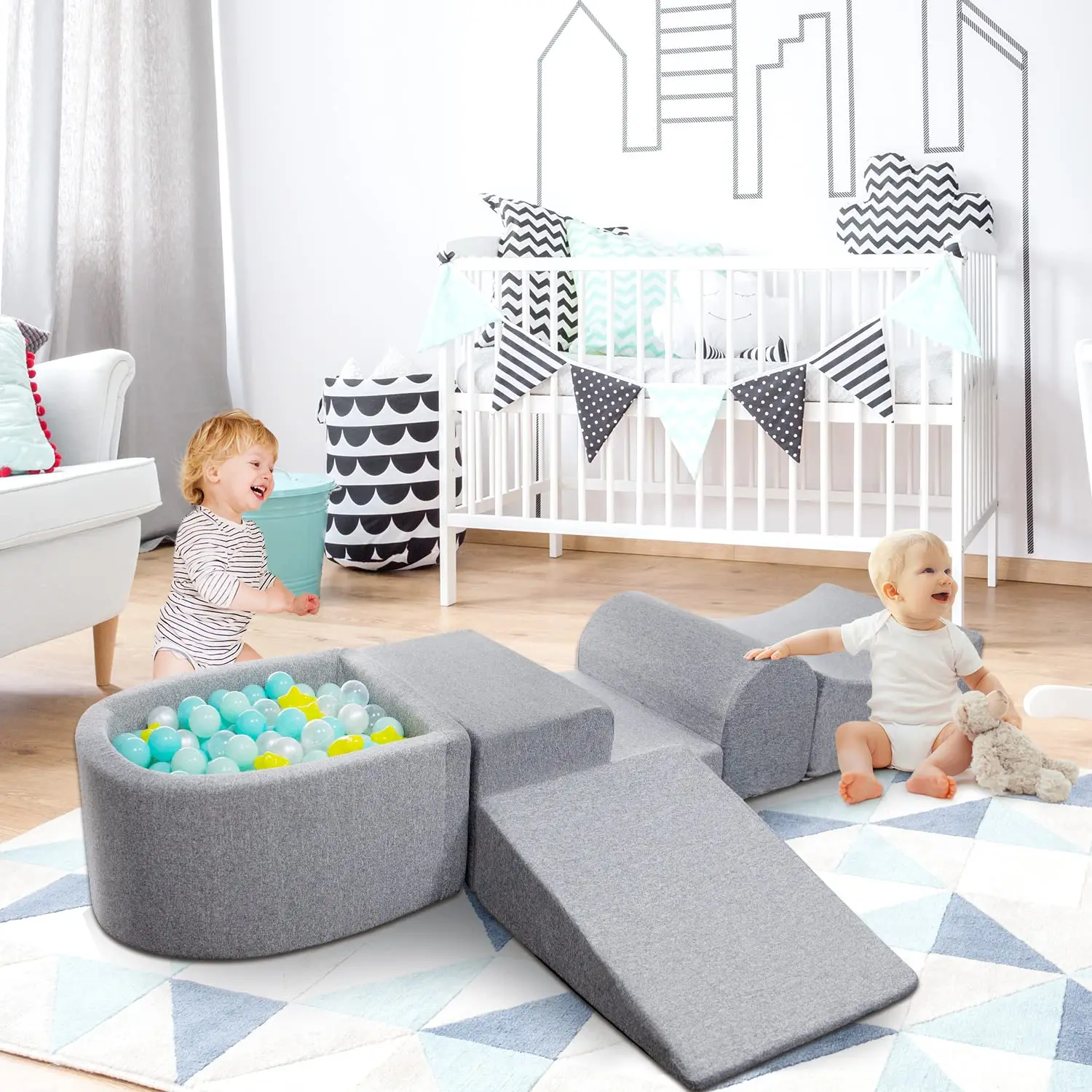 

Wholesale Foldable Kids Explorer Building Climbing Crawling Sofa Play Cushion Kids Play Foam Couch