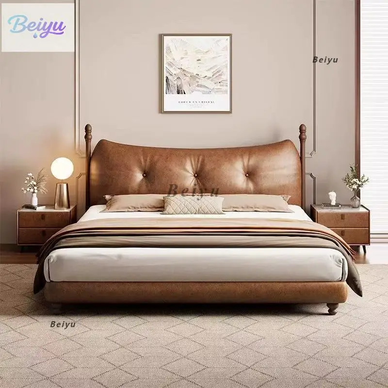 

Высококачественная атмосферная мягкая сумка в американском стиле ретро, кожаная кровать, первый слой из воловьей кожи, светлая, роскошная, средняя и антикварная, для хранения