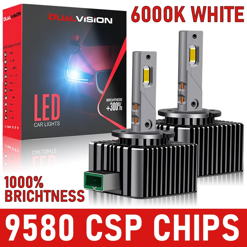 

D3S LED Headlight HID D1S D2S D4S D8S D1R D2R D3R D4R D Series 1:1 Turbo Led Lamp 30PCS 9580 CSP Chips 6000K White Plug&Play 12V