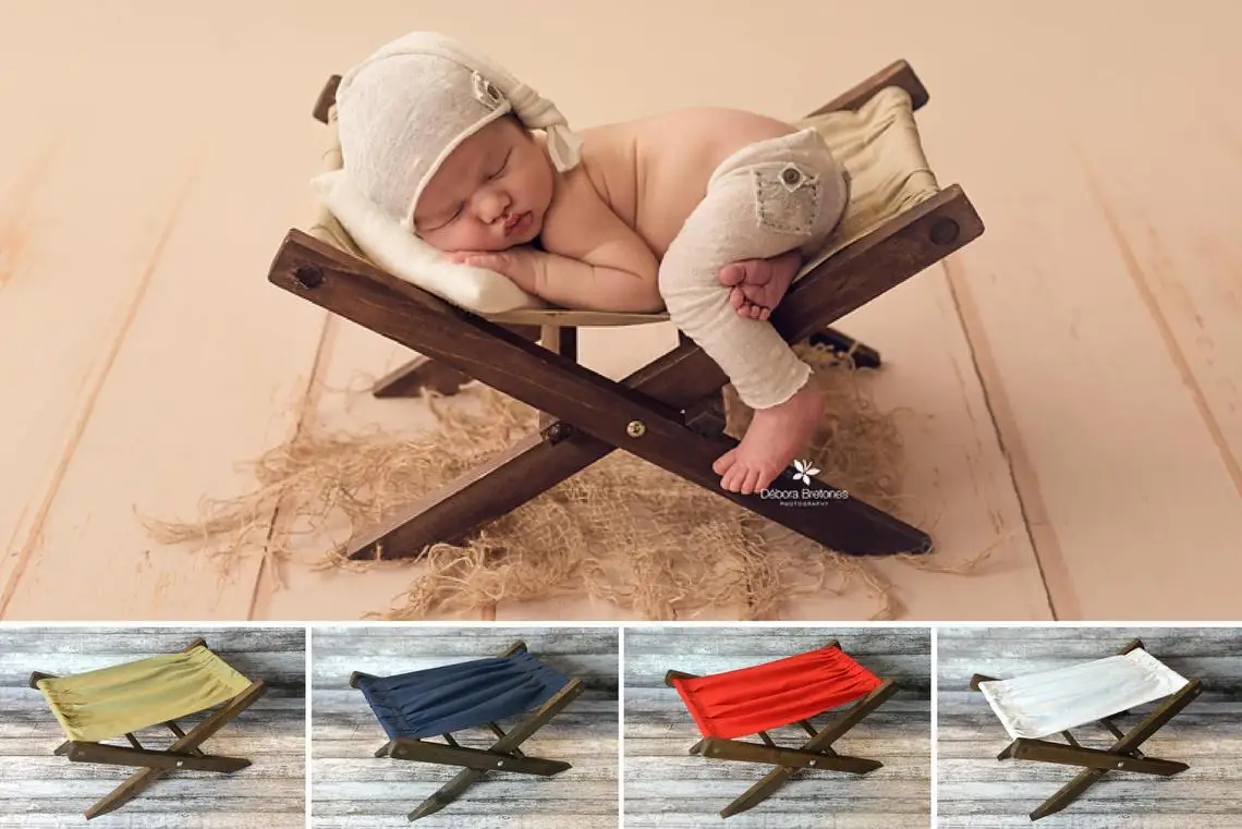 Newborn Photography Props  Vintage Wooden Chair Bed Basket For Baby Photography Furniture